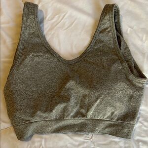 Paragon Fitwear Gray Sports Bra with Scoop Neckline and Wide Straps